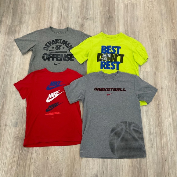 Nike Boys Graphic T-Shirts Bundle - Red, Gray, Yellow - Picture 1 of 6